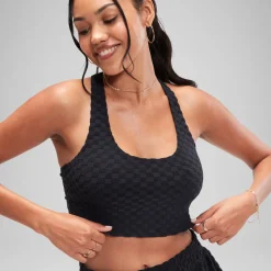 Two Pieces-Speedo Flu3nte Terry Crop Top Black