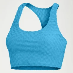 Two Pieces-Speedo Flu3nte Terry Crop Top Aqua Blue