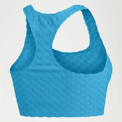 Two Pieces-Speedo Flu3nte Terry Crop Top Aqua Blue