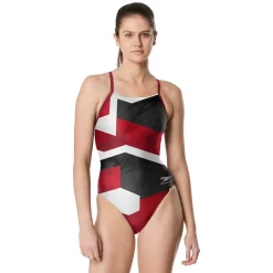 Racing|One Pieces-Speedo Glimmer Flyback One Piece Speedo Red