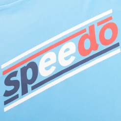 Boys Swimwear-Speedo Graphic Long Sleeve Swim Shirt Tranquil Blue