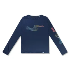 Boys Swimwear-Speedo Graphic Long Sleeve Swim Shirt Peacoat