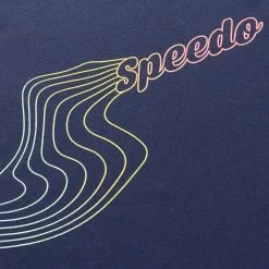 Boys Swimwear-Speedo Graphic Long Sleeve Swim Shirt Peacoat