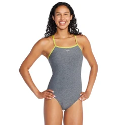 Fitness|One Pieces-Speedo Heather Closed Back W/ Hydrobra Slate Grey