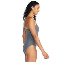 Fitness|One Pieces-Speedo Heather Closed Back W/ Hydrobra Slate Grey