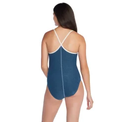 Fitness|One Pieces-Speedo Heather Closed Back W/Hydrobra Sevres Blue