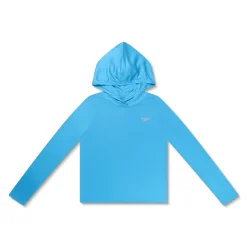 Girls Swimwear-Speedo Hooded Swim Tee Tranquil Blue