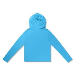 Girls Swimwear-Speedo Hooded Swim Tee Tranquil Blue