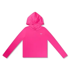 Girls Swimwear-Speedo Hooded Swim Tee Flare Pink
