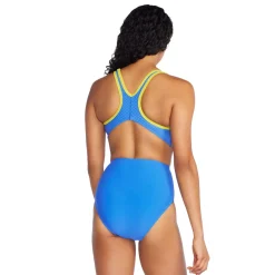 Fitness|One Pieces-Speedo Jacquard Splice with Side Cut Out One Piece Sevres Blue