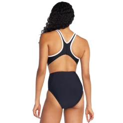 Fitness|One Pieces-Speedo Jacquard Splice with Side Cut Out One Piece Speedo Black