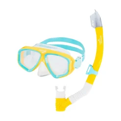 Snorkelling|Mask & Snorkels-Speedo Jr. Adventure Mask/Snorkel Set Yellow Blue