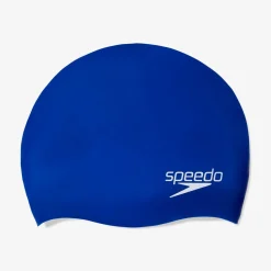 Caps|Kids Caps-Speedo Jr. Solid Silicone Cap Blue