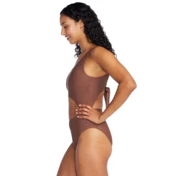 Recreation|Fitness-Speedo Keyhole Rib One Piece Brown