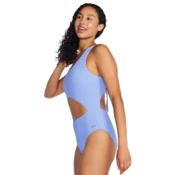 Recreation|Fitness-Speedo Keyhole Rib One Piece Curious Blue