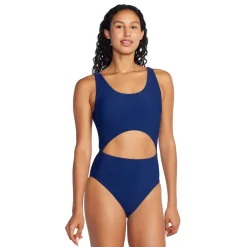 Recreation|Fitness-Speedo Keyhole Rib One Piece Cerulean Blue