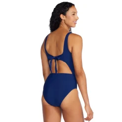 Recreation|Fitness-Speedo Keyhole Rib One Piece Cerulean Blue