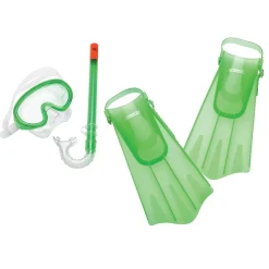Snorkelling|Mask & Snorkels-Speedo Kids Aqua Quest Mask/Snorkel/Fin Set Green