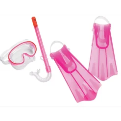 Snorkelling|Mask & Snorkels-Speedo Kids Aqua Quest Mask/Snorkel/Fin Set Pink