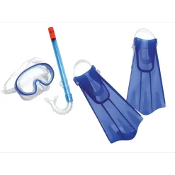 Snorkelling|Mask & Snorkels-Speedo Kids Aqua Quest Mask/Snorkel/Fin Set Blue