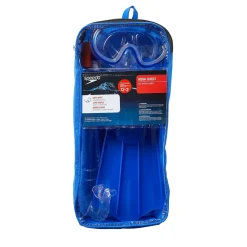 Snorkelling|Mask & Snorkels-Speedo Kids Aqua Quest Mask/Snorkel/Fin Set Blue