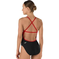 Racing|Fitness-Speedo Launch Splice Adult Cross Back One Piece - Endurance+ Black/Red