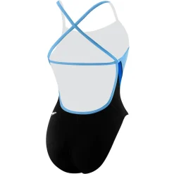 Racing|Fitness-Speedo Launch Splice Youth Cross Back One Piece - Endurance+ Black/Blue