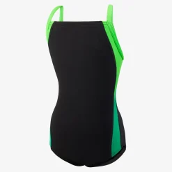 One Pieces|Fitness-Speedo Launch Splice Youth Cross Back One Piece - Endurance+ Black/Green