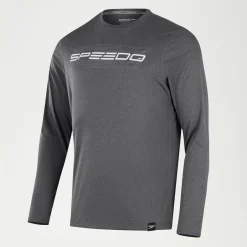 Rashguards-Speedo Long Sleeve Graphic Swim Rashguard Black