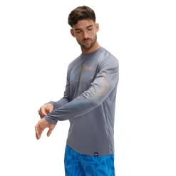 Rashguards-Speedo Long Sleeve Graphic Swim Rashguard Peacoat