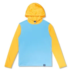 Boys Swimwear-Speedo Long Sleeve Hooded Swim Shirt Peel Yellow