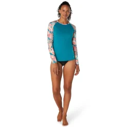 Rashguards-Speedo Long Sleeve Printed Rashguard Blue