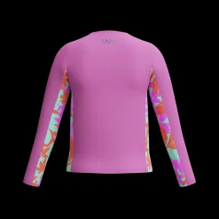Girls Swimwear-Speedo Long Sleeve Printed Splice Rashguard