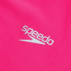 Girls Swimwear-Speedo Long Sleeve Printed Splice Rashguard Flare Pink