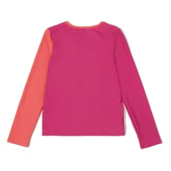 Girls Swimwear-Speedo Long Sleeve Solid Blocked Logo Rashguard Pink