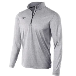 Teamwear-Speedo Long Sleeve Solid Quarter Zip Gray