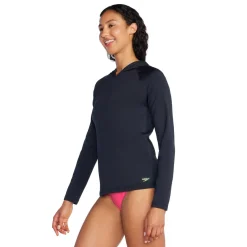 Teamwear-Speedo Long Sleeve Swim Tee w/ Hood Speedo Black