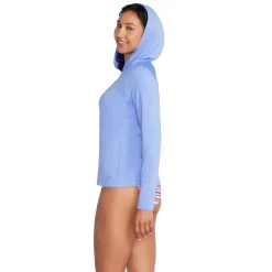 Teamwear-Speedo Long Sleeve Swim Tee w/ Hood Curious Blue
