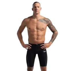 Jammers|Tech Suits-Speedo Men's Fastskin LZR Pure Intent 2.0 High Waist Jammer - Fina Approved Black/Iridescent