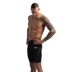 Jammers|Tech Suits-Speedo Men's Fastskin LZR Pure Intent 2.0 High Waist Jammer - Fina Approved Black/Iridescent