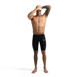 Jammers|Tech Suits-Speedo Men's Fastskin LZR Pure Intent 2.0 High Waist Jammer - Fina Approved Black/Iridescent