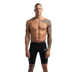Jammers|Tech Suits-Speedo Men's Fastskin LZR Pure Intent 2.0 High Waist Jammer - Fina Approved Black/Iridescent