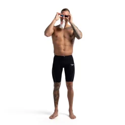 Jammers|Tech Suits-Speedo Men's Fastskin LZR Pure Intent 2.0 High Waist Jammer - Fina Approved Black/Iridescent