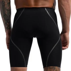 Jammers|Tech Suits-Speedo Men's Fastskin LZR Pure Intent 2.0 High Waist Jammer - Fina Approved Black/Iridescent