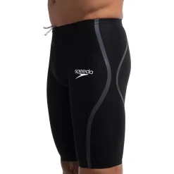 Jammers|Tech Suits-Speedo Men's Fastskin LZR Pure Intent 2.0 High Waist Jammer - Fina Approved Black/Iridescent