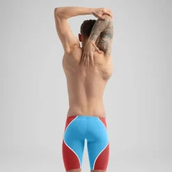 Tech Suits|Jammers-Speedo Men's Fastskin LZR Pure Intent 2.0 Jammer - Fina Approved Blue Red
