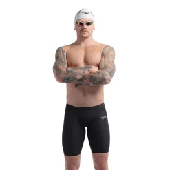Jammers|Tech Suits-Speedo Men's Fastskin LZR Pure Valor 2.0 High Waisted Jammer - Fina Approved Black