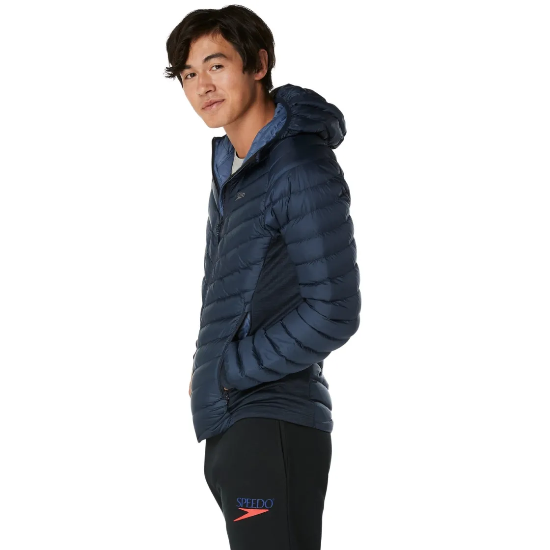 Parkas & Jackets-Speedo Men's Tephra Stretch Reflect Jacket Navy