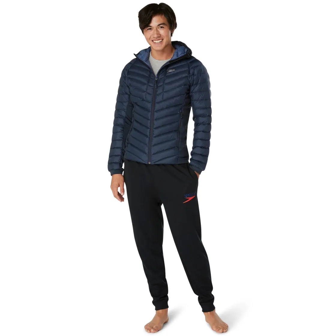 Parkas & Jackets-Speedo Men's Tephra Stretch Reflect Jacket Navy