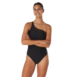 Recreation|Fitness-Speedo Mesh Asymmetrical One Piece